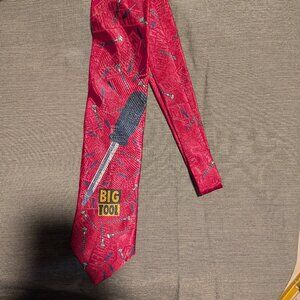 Home Improvement Tim Allen Big Tool Necktie Burgundy Novelty‎ TV Show 90s Y2K